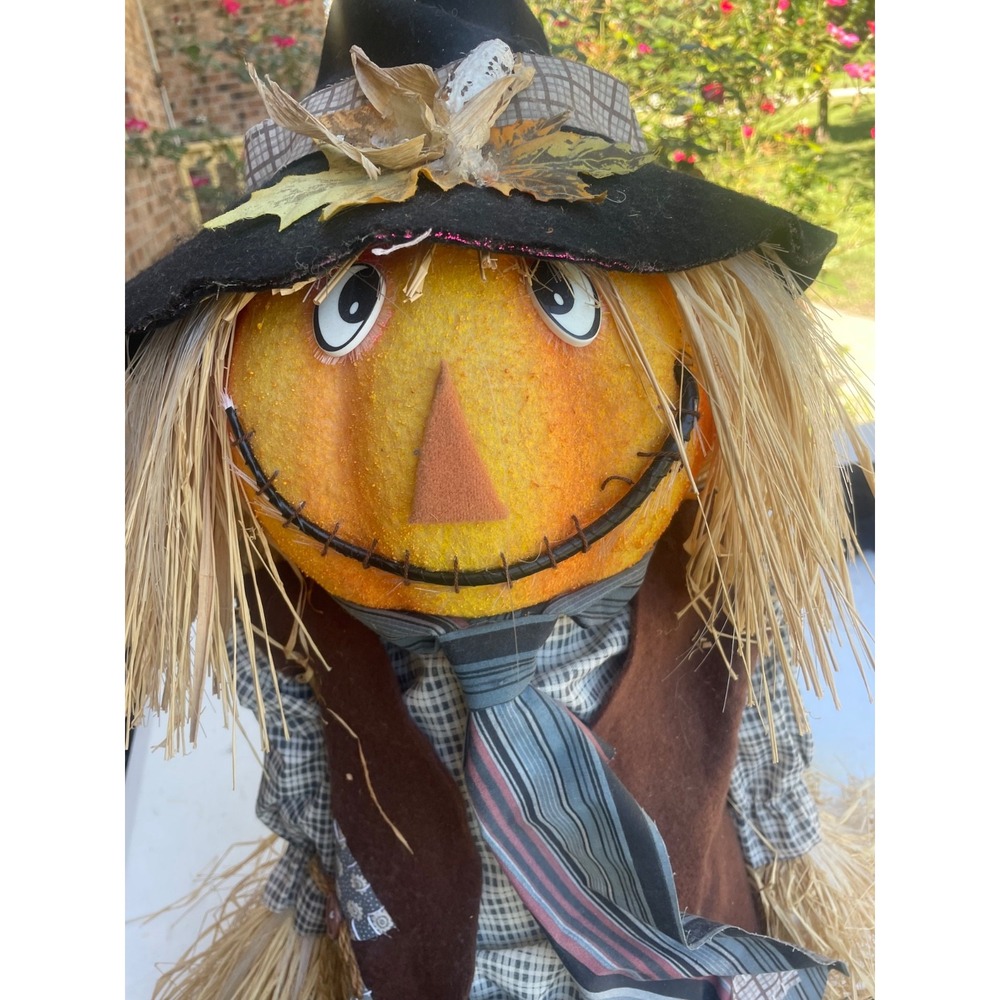 Gemmy Industries Fiber Optic Scarecrow Pumpkin Head body 25" in Box Works Scarce